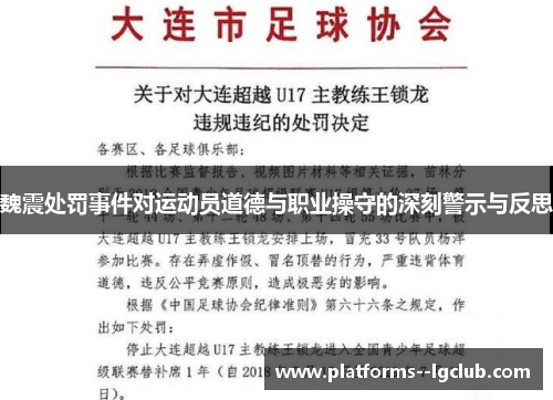 魏震处罚事件对运动员道德与职业操守的深刻警示与反思